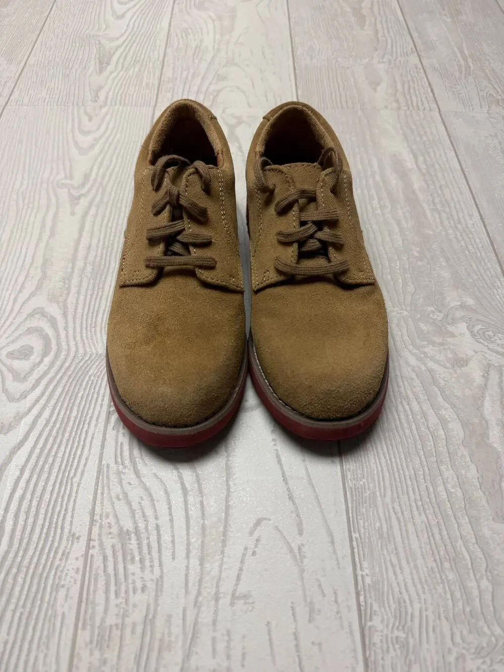 Sperry Top-Sider Tevin Boys Suede Oxford Shoes Brown Red Sole Size 13M